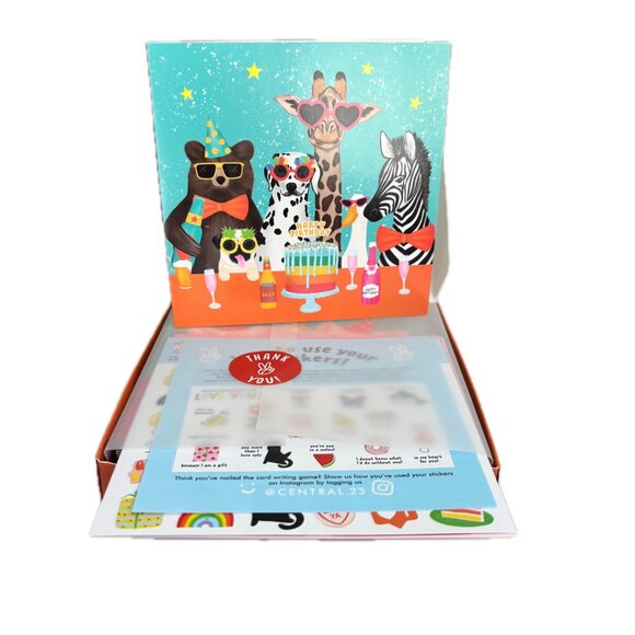 20 Sustainably Made Birthday Cards Envelopes Fun Stickers by Central 23, London - Picture 5 of 9